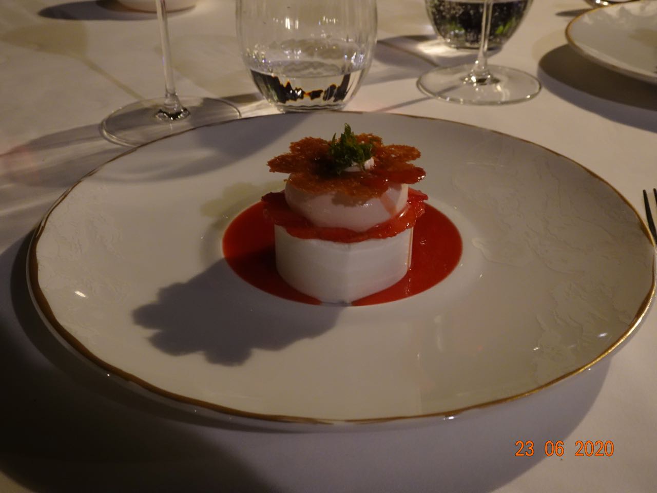 Deuxième déssert Sorbet à la live sauce fraise